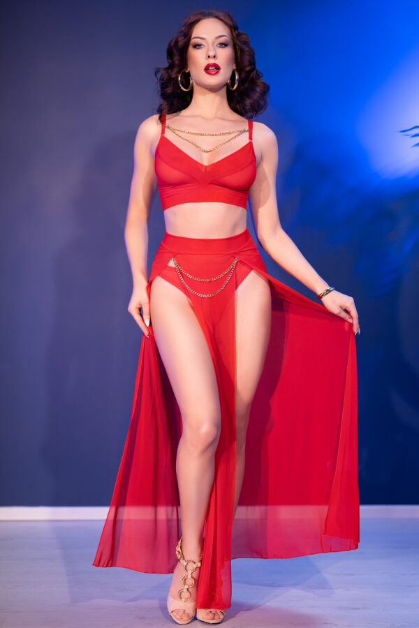 Hollywood Glam Lingerie Set Rood van Chilirose - Afbeelding 4